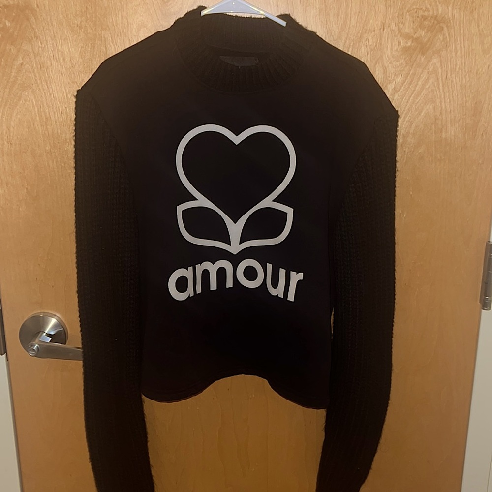 Black Amour Fleece Lined Sweater